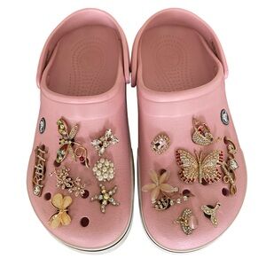 Pink Crocs with Charms